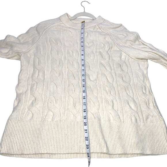 Aerie unREAL Cable Crew Sweater in natural oversized XXS fisherman’s cable knit - Picture 10 of 11